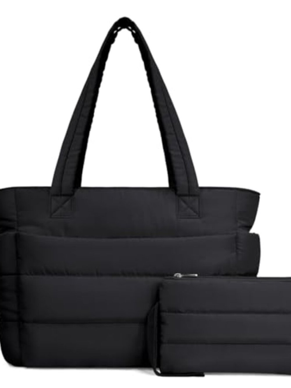 Puffy Quilted Tote Bag Lightweight Shoulder Work Travel Gym